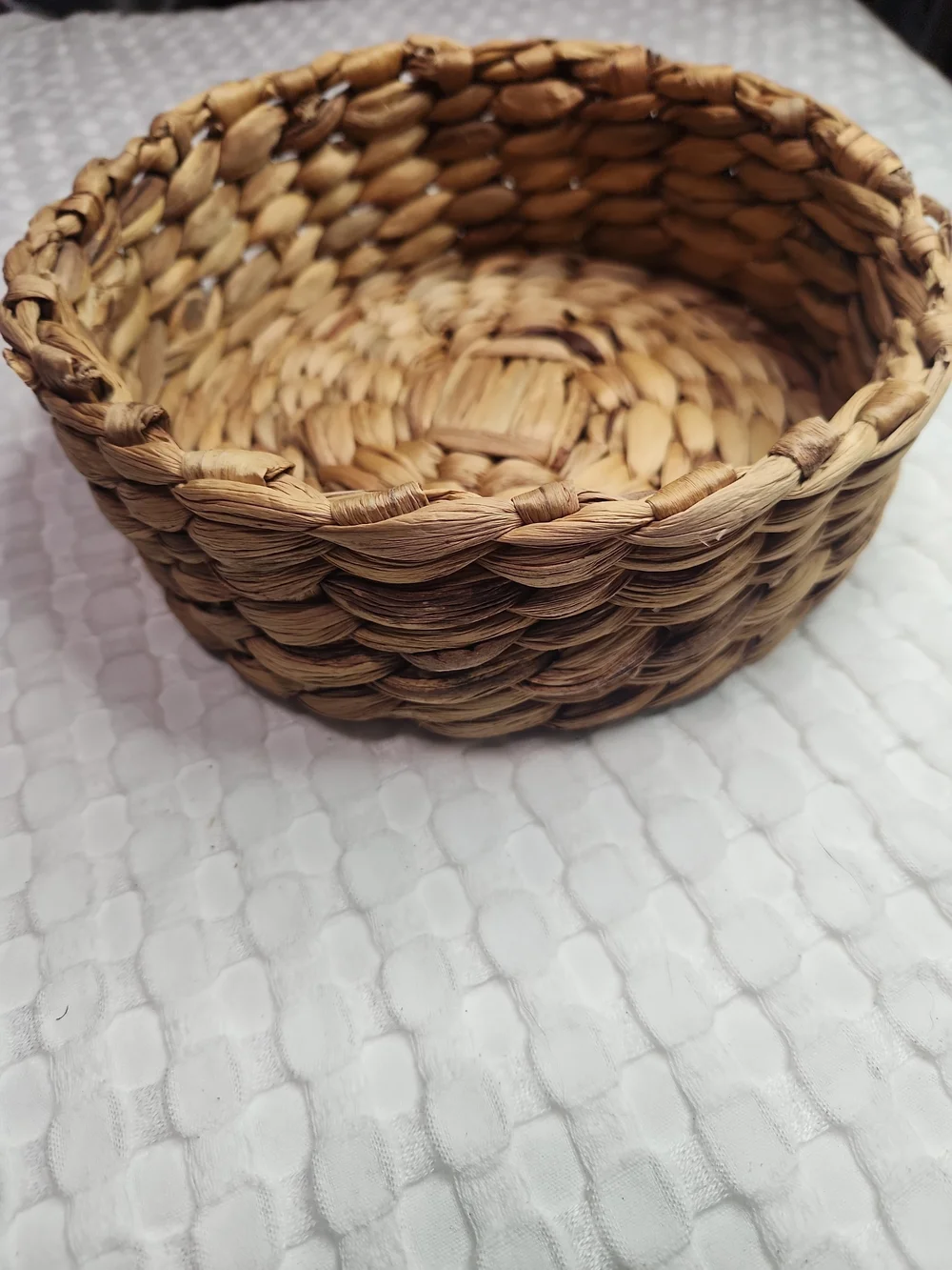 Handwoven Natural Straw Decorative Basket - Brown